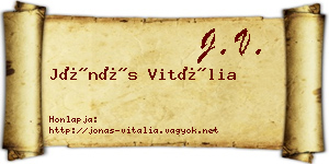 Jónás Vitália névjegykártya